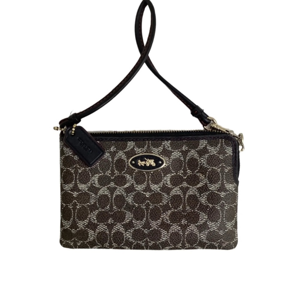 Coach Brown Signature Wristlet